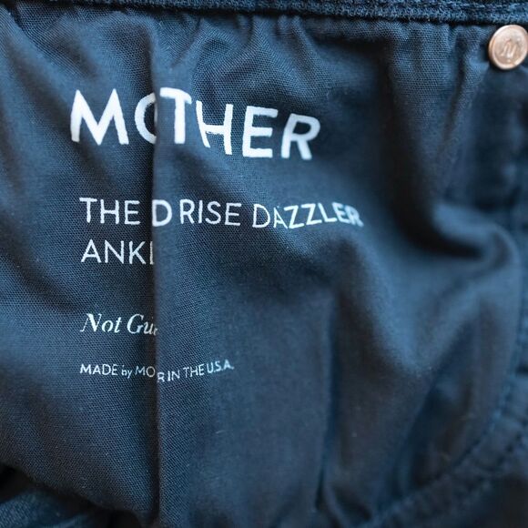 Mother Dazzler Ankle Black Straight Leg Stretch Jeans Not Guilty Size 26 - Picture 8 of 15